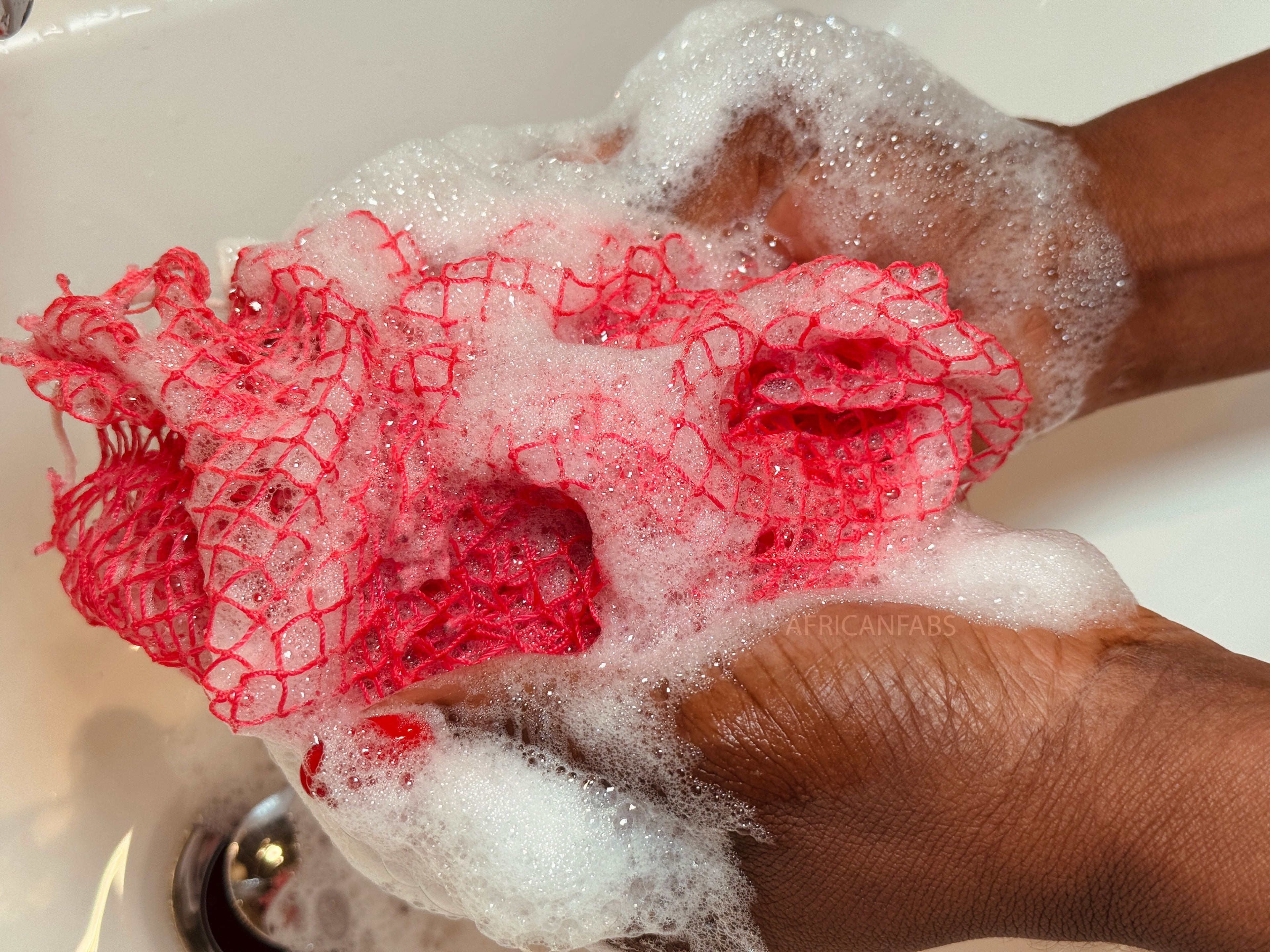 Pastel Pink Exfoliating African Net Sponge